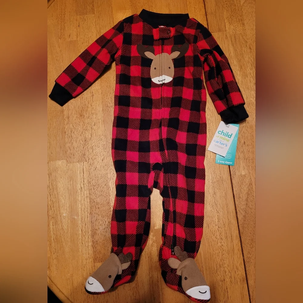 Carter's Buffalo Plaid Sleeper, Moose - Picture 1 of 1